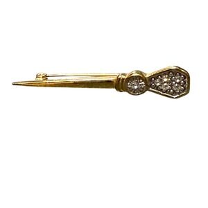 Vintage Gold Tone Rhinestone Arrow Brooch Pin Statement Jewelry‎